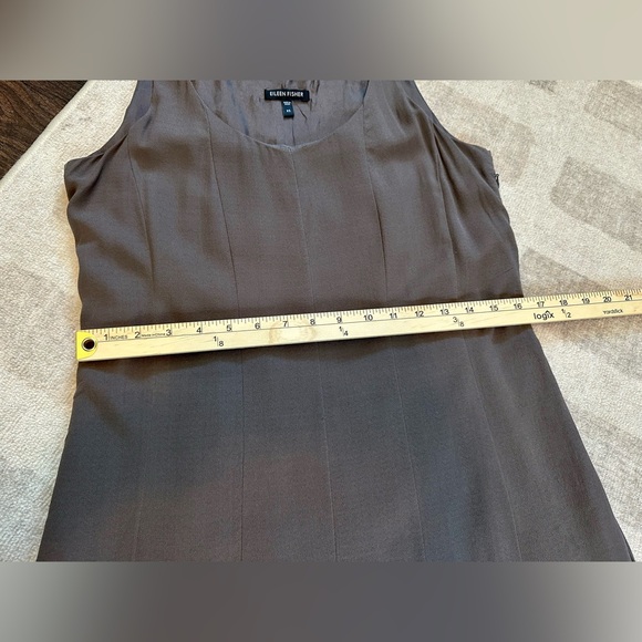 Eileen Fisher Women’s Silk Sleeveless Side Zip Dress Taupe (Size XS) - Picture 10 of 10